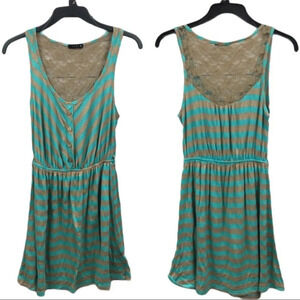 DR18 Edge Trendy Striped Lace Dress L